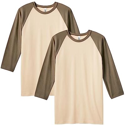 American Apparel unisex CVC Raglan t-shirt, stil G2003CVC, 2-pack, Ljung ben/ljung armé (2-pack), XL American Apparel unisex CVC Raglan t-shirt, stil G2003CVC, 2-pack, Ljung ben/ljung armé (2-pack), XL