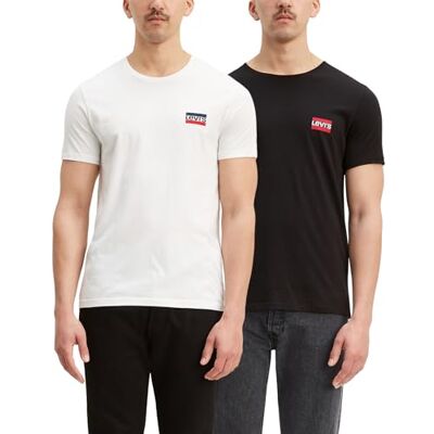 Levi's 2-Pack Crewneck Graphic Tee T-Shirt herr, Sportswear White/Mineral Black, XL Levi's 2-Pack Crewneck Graphic Tee T-Shirt herr, Sportswear White/Mineral Black, XL