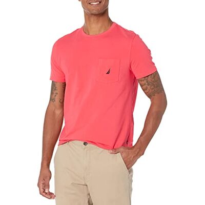 Nautica herr solid rund hals kortärmad ficka t-shirt Nautica herr solid rund hals kortärmad ficka t-shirt