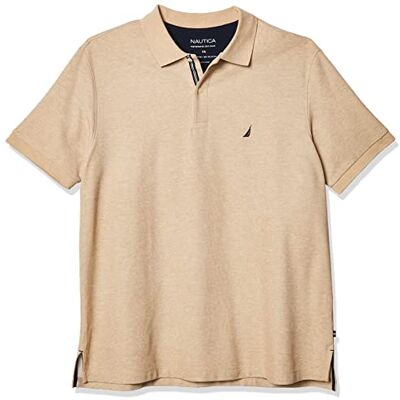 Nautica Men's Classic Fit Short Sleeve Solid Performance Deck Polo Shirt, coastal camel heather, LT Tall Nautica Men's Classic Fit Short Sleeve Solid Performance Deck Polo Shirt, coastal camel heather, LT Tall