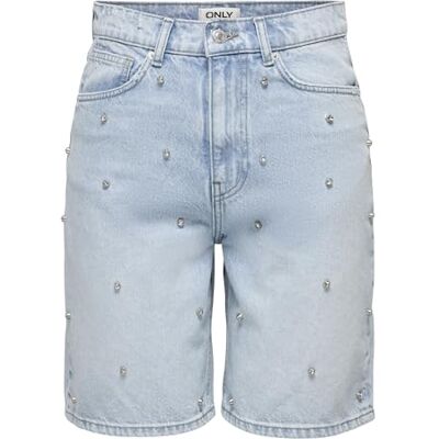 ONLY Onlhope Hw RHS lösa långa shorts DNM Azg, Ljusblå denim, L ONLY Onlhope Hw RHS lösa långa shorts DNM Azg, Ljusblå denim, L