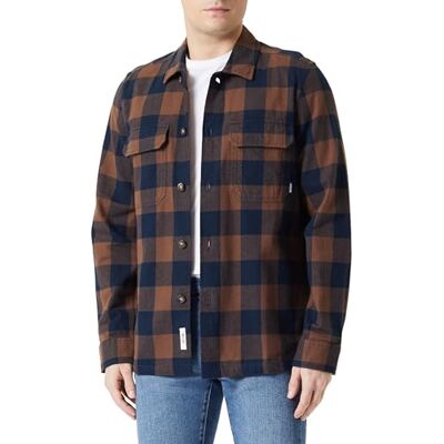 MUSTANG Style Clemens CH Overshirt, Stor kontroll brun två toner 12519, XXL MUSTANG Style Clemens CH Overshirt, Stor kontroll brun två toner 12519, XXL