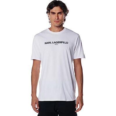 KARL LAGERFELD Paris herr, mjuk, rund hals, tonal logo, kortärmad t-shirt, M KARL LAGERFELD Paris herr, mjuk, rund hals, tonal logo, kortärmad t-shirt, M