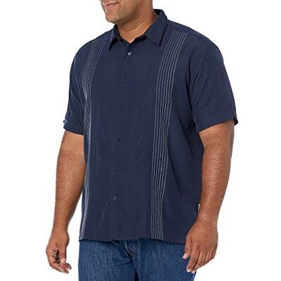 Cubavera Herr randig panel dobby button down skjorta, Klänning blues, M Cubavera Herr randig panel dobby button down skjorta, Klänning blues, M