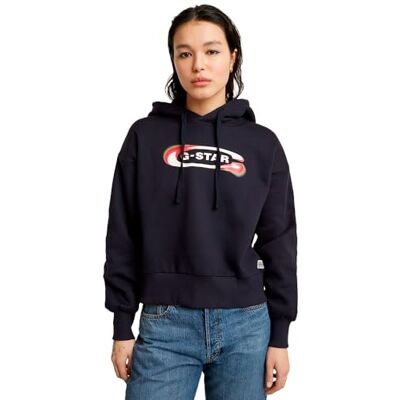 G-STAR RAW Old Skool Logo lös tröja med huva, Blå (Osaka blå D25519-d427-3873), XS G-STAR RAW Old Skool Logo lös tröja med huva, Blå (Osaka blå D25519-d427-3873), XS