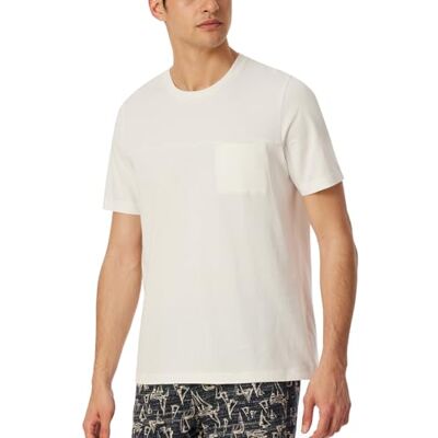 Schiesser Sovskjorta för män, kortärmad, rund hals mix + avslappnad pyjamastopp, off white_182599, 54, Off-white_182599, 54 Schiesser Sovskjorta för män, kortärmad, rund hals mix + avslappnad pyjamastopp, off white_182599, 54, Off-white_182599, 54