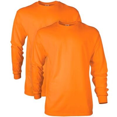 Gildan T-shirt för män (förpackning med 2), Orange (Safety Orange), M Gildan T-shirt för män (förpackning med 2), Orange (Safety Orange), M