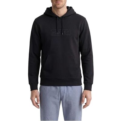Hurley Herr boxad logotyp fleece pullover huvtröja – mjuk bomullsblandning huvtröja med huva för casual användning Hurley Herr boxad logotyp fleece pullover huvtröja – mjuk bomullsblandning huvtröja med huva för casual användning