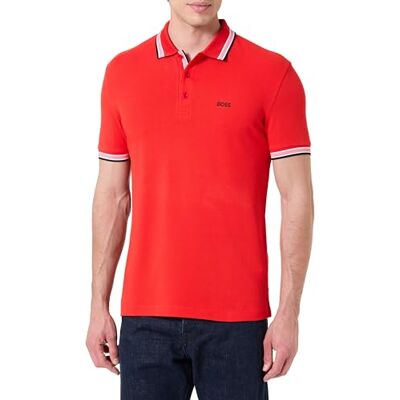 Boss Polo för män, Öppen röd 644, S Boss Polo för män, Öppen röd 644, S