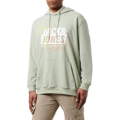 JACK & JONES JACK&JONES JCOMAP Summer Logo Sweat Hood PLS, Desert Sa/Detaljer: gradient karta – Solid Jj, 4XL JACK & JONES JACK&JONES JCOMAP Summer Logo Sweat Hood PLS, Desert Sa/Detaljer: gradient karta – Solid Jj, 4XL