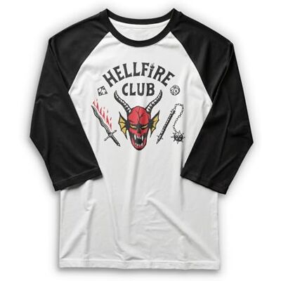 Stranger Things Herr Hellfire Club Young Herr 3/4-ärm raglan T-shirt Stranger Things Herr Hellfire Club Young Herr 3/4-ärm raglan T-shirt