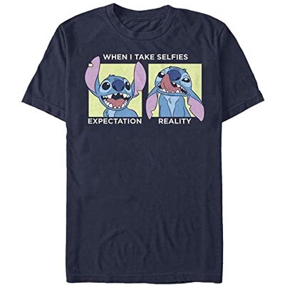 Disney Unisex Lilo & Stitch selfie Organic kortärmad T-shirt, marinblå, L Disney Unisex Lilo & Stitch selfie Organic kortärmad T-shirt, marinblå, L