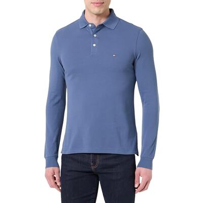 Tommy Hilfiger Herr 1985 Slim LS Polo MW0MW20182 L/S Polo, Blå, M, Blå (Egeiska havet), M Tommy Hilfiger Herr 1985 Slim LS Polo MW0MW20182 L/S Polo, Blå, M, Blå (Egeiska havet), M