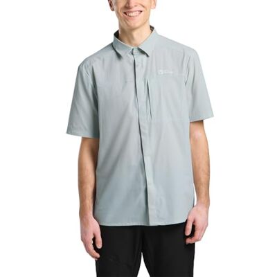 Jack Wolfskin Vandra S/S skjorta, cool grå, s herr, Färsk grå, S Jack Wolfskin Vandra S/S skjorta, cool grå, s herr, Färsk grå, S