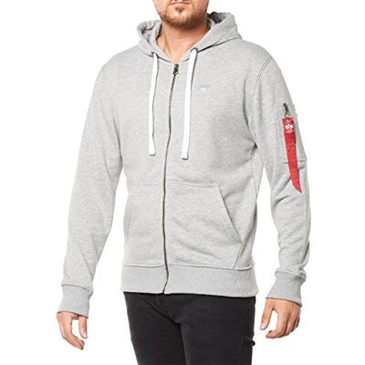 Alpha Industries X-Fit Zip Hoody Hoody för män Grey Heather Alpha Industries X-Fit Zip Hoody Hoody för män Grey Heather