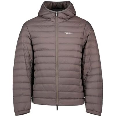 Giorgio Armani Men's Essential, långärmad vadderad sidobokstäver logotyp, mörk gull grå, XS, Mörkgull grå, XS Giorgio Armani Men's Essential, långärmad vadderad sidobokstäver logotyp, mörk gull grå, XS, Mörkgull grå, XS