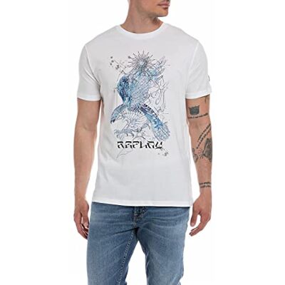 Replay Herr M6493 T-shirt, 001 vit, XS, 001 vit, XS Replay Herr M6493 T-shirt, 001 vit, XS, 001 vit, XS