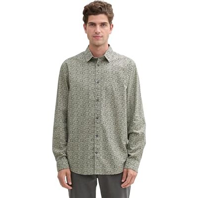 TOM TAILOR herrskjorta, 36705 – gräs grön triangel design, XXL TOM TAILOR herrskjorta, 36705 – gräs grön triangel design, XXL