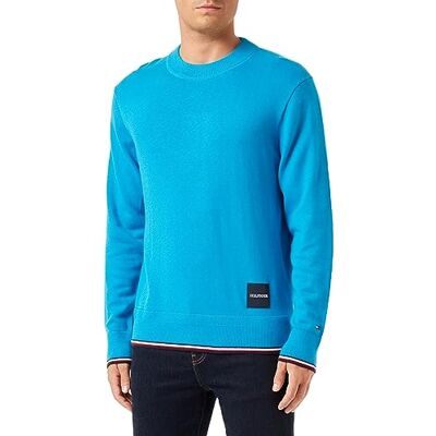 Tommy Hilfiger MONOTYPE GS tippad rund hals, Azurblå, L Tommy Hilfiger MONOTYPE GS tippad rund hals, Azurblå, L