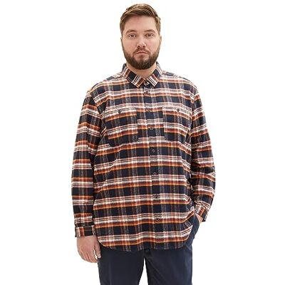 TOM TAILOR Plus herrskjorta, 32274 – Navy färgglad kontroll, 3XL TOM TAILOR Plus herrskjorta, 32274 – Navy färgglad kontroll, 3XL