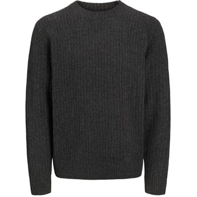 JACK & JONES JPRCCHOWELL stickad crew neck, Mörkgrå melange, XS JACK & JONES JPRCCHOWELL stickad crew neck, Mörkgrå melange, XS