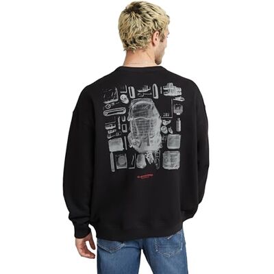 G-STAR RAW Knolling Back gr Loose r Sweat, Svart (Dk Black D25135-d557-6484), XL G-STAR RAW Knolling Back gr Loose r Sweat, Svart (Dk Black D25135-d557-6484), XL