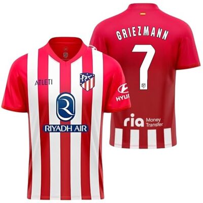 Generic Atletico de Madrid Griezmann 7 First Set T-shirt 23-24 Officiell replika vuxen röd och vit (L) Generic Atletico de Madrid Griezmann 7 First Set T-shirt 23-24 Officiell replika vuxen röd och vit (L)