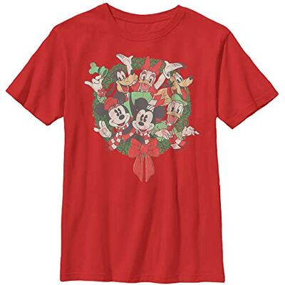 Disney Pojkar Musse Friends Wreath T-shirt, röd, XL Disney Pojkar Musse Friends Wreath T-shirt, röd, XL