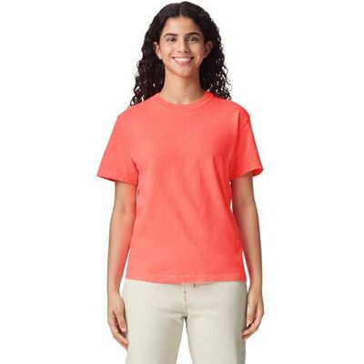 Comfort Colors Komfortfärger 6 oz. Plaggfärgad ficka t-shirt (6030CC), Neon röd orange, XXL Comfort Colors Komfortfärger 6 oz. Plaggfärgad ficka t-shirt (6030CC), Neon röd orange, XXL