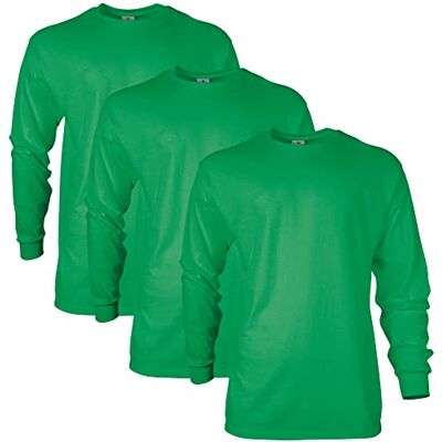 Gildan Herr Ultra Cotton Långärmad T-shirt (förpackning med 2), Irländsk grön (3-pack), XXL Gildan Herr Ultra Cotton Långärmad T-shirt (förpackning med 2), Irländsk grön (3-pack), XXL