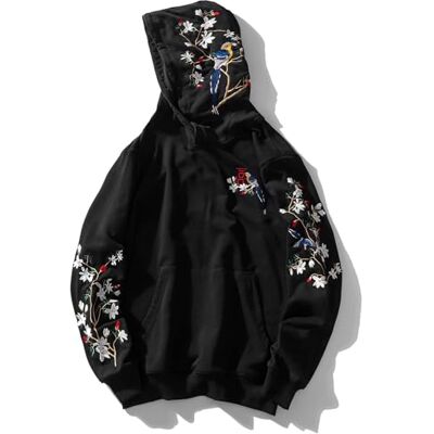 Niepce Inc Streetwear herr drake broderade tungvikts grafiska huvtröjor, Svart-skata, L Niepce Inc Streetwear herr drake broderade tungvikts grafiska huvtröjor, Svart-skata, L