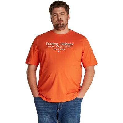 Tommy Hilfiger herr BT-HILFIGER CENTER STACK TEE-B MW0MW39919 S/S t-shirt, orange, 3XL, Orange (lysande orange), 3XL Tommy Hilfiger herr BT-HILFIGER CENTER STACK TEE-B MW0MW39919 S/S t-shirt, orange, 3XL, Orange (lysande orange), 3XL