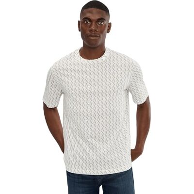 Giorgio Armani Men's Essential, all over logotyp, normal passform, vit, XL, Off White/Ash, XL Giorgio Armani Men's Essential, all over logotyp, normal passform, vit, XL, Off White/Ash, XL