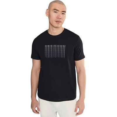 Giorgio Armani Men's Plain 3D tryckt främre logotyp t-shirt, blå, M Giorgio Armani Men's Plain 3D tryckt främre logotyp t-shirt, blå, M