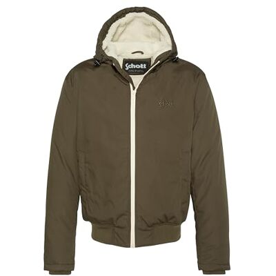Schott NYC Schott Bluster2 mörk khaki kort huvjacka med huva, Färg: grön, 3XL Grande taille Taille Tall Schott NYC Schott Bluster2 mörk khaki kort huvjacka med huva, Färg: grön, 3XL Grande taille Taille Tall