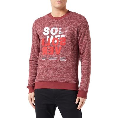 s.Oliver Sweatshirt för män med gummerat ordningstryck, 39 d1, M s.Oliver Sweatshirt för män med gummerat ordningstryck, 39 d1, M