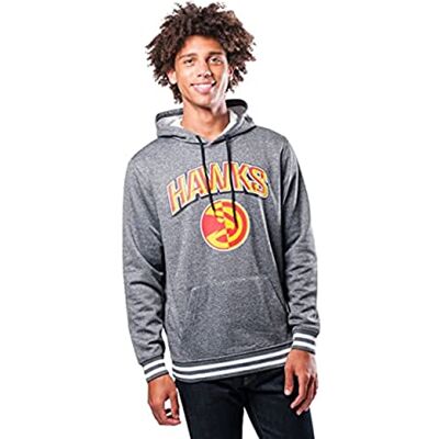 Ultra Game NBA Atlanta Hawks Men's Fleece Hoodie Pullover Sweatshirt Rib Stripe, Large, Charcoal Ultra Game NBA Atlanta Hawks Men's Fleece Hoodie Pullover Sweatshirt Rib Stripe, Large, Charcoal