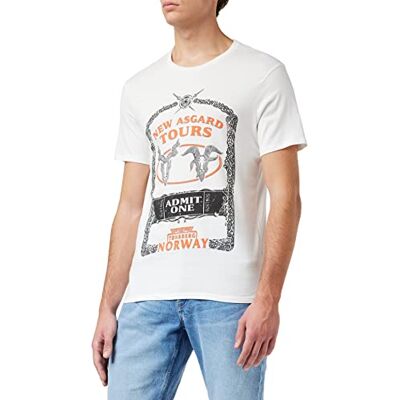 Marvel T-shirt herr, Vitt och blått, XL Marvel T-shirt herr, Vitt och blått, XL