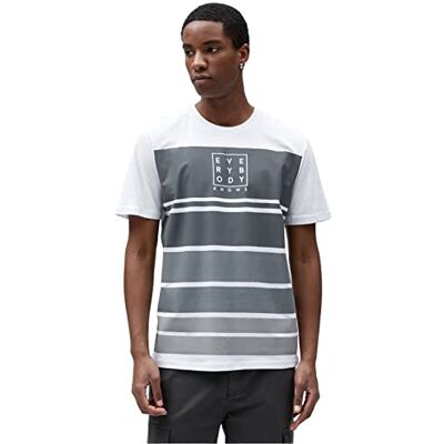 Koton Herr slogan tryckt flerfärgad crew neck bomull t-shirt, Vit (000), S Koton Herr slogan tryckt flerfärgad crew neck bomull t-shirt, Vit (000), S