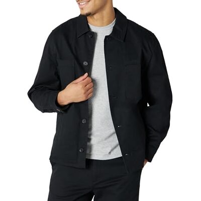 Amazon Essentials mäns avslappnad passform stretch bomullsjacka, Svart, XS Amazon Essentials mäns avslappnad passform stretch bomullsjacka, Svart, XS