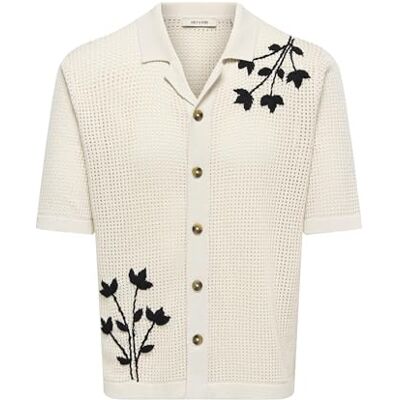 Only & Sons Onstegan Life Reg Crop Ss Shirt stickad, Månslag, XXL Only & Sons Onstegan Life Reg Crop Ss Shirt stickad, Månslag, XXL