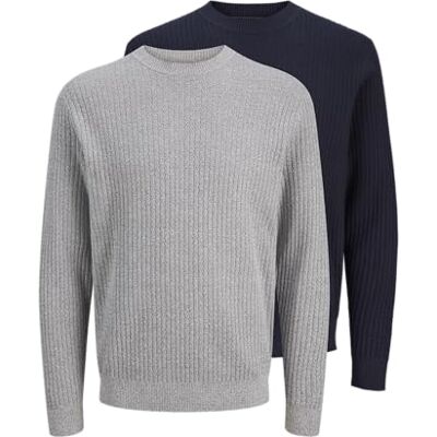 JACK & JONES Jprblubarkley stickad crew neck Mp, natthimmel, XXL JACK & JONES Jprblubarkley stickad crew neck Mp, natthimmel, XXL