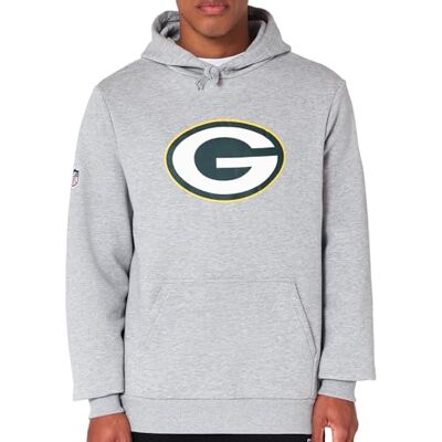 New Era Green Bay Packers NFL Team Logo Hoody grå huvtröja New Era Green Bay Packers NFL Team Logo Hoody grå huvtröja