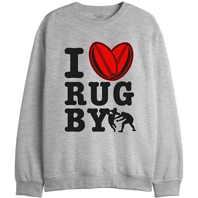 REPUBLIC OF CALIFORNIA "I Love Rugby" UXREPCZSW040 Sweatshirt för herr, grå melange, storlek S, Melange grå, S REPUBLIC OF CALIFORNIA "I Love Rugby" UXREPCZSW040 Sweatshirt för herr, grå melange, storlek S, Melange grå, S