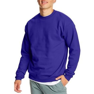 Hanes Ecosmart fleecetröja för män, Lila, M Hanes Ecosmart fleecetröja för män, Lila, M