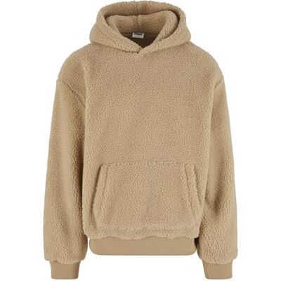 Urban Classics Huvtröja för män, oversized teddy-hoodie, avslappnad huvtröja för män, mjuk teddypäls, oversize passform, Unionbeige, L Urban Classics Huvtröja för män, oversized teddy-hoodie, avslappnad huvtröja för män, mjuk teddypäls, oversize passform, Unionbeige, L