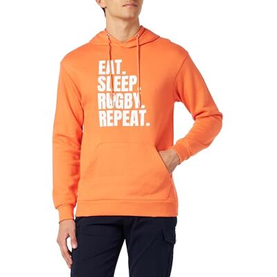 REPUBLIC OF CALIFORNIA "Eat, Sleep, Rugby, Repeat" UXREPCZSW029 Sweatshirt för herr, orange, storlek XXL, 1 stycke, S REPUBLIC OF CALIFORNIA "Eat, Sleep, Rugby, Repeat" UXREPCZSW029 Sweatshirt för herr, orange, storlek XXL, 1 stycke, S