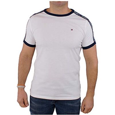 Tommy Hilfiger mäns 'Repeat Logo' Lounge T-shirt, Vit (vit), S Tommy Hilfiger mäns 'Repeat Logo' Lounge T-shirt, Vit (vit), S