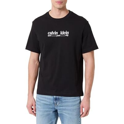 Calvin Herr SS 30S WHSL CK NYC grafisk T-tröja LV14RE831G grafiska t-shirts, svart (svart), M, svart (svart), M Calvin Herr SS 30S WHSL CK NYC grafisk T-tröja LV14RE831G grafiska t-shirts, svart (svart), M, svart (svart), M