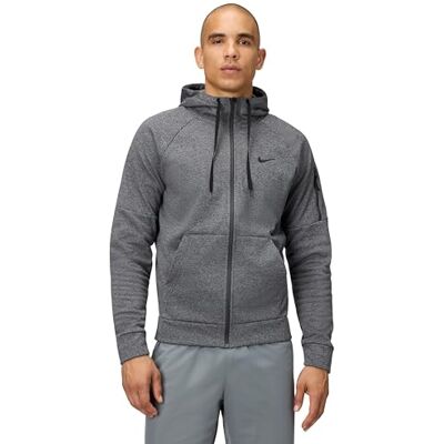 NIKE Mäns huva med full dragkedja Ls Top M Nk Tf Hd Fz, Charcoal Heathr/Dk Smoke grå/svart, DQ4830-071, S NIKE Mäns huva med full dragkedja Ls Top M Nk Tf Hd Fz, Charcoal Heathr/Dk Smoke grå/svart, DQ4830-071, S